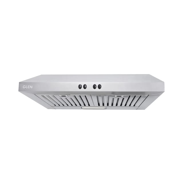 GLEN Straight Line Kitchen Chimney with Push Button Control, Baffle filters 60cm 1000 m3/h -Silver