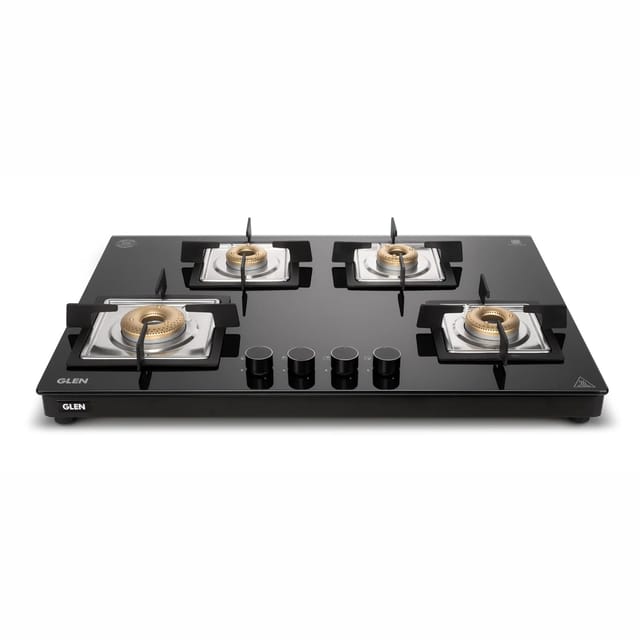 Glen 4 Burner Ultra Tuff Stainless Steel Gas Stove with Forged Brass Burner - Manual/Auto Ignition
